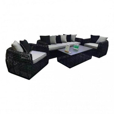 Millan Luxury Rattan 4-Piece Outdoor Sofa Set with Plush Cushions and Elegant Coffee Table - UK Luxury Furniture